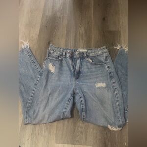 Garage distressed mom jean